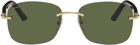 Cartier Gold & Green Rimless Sunglasses