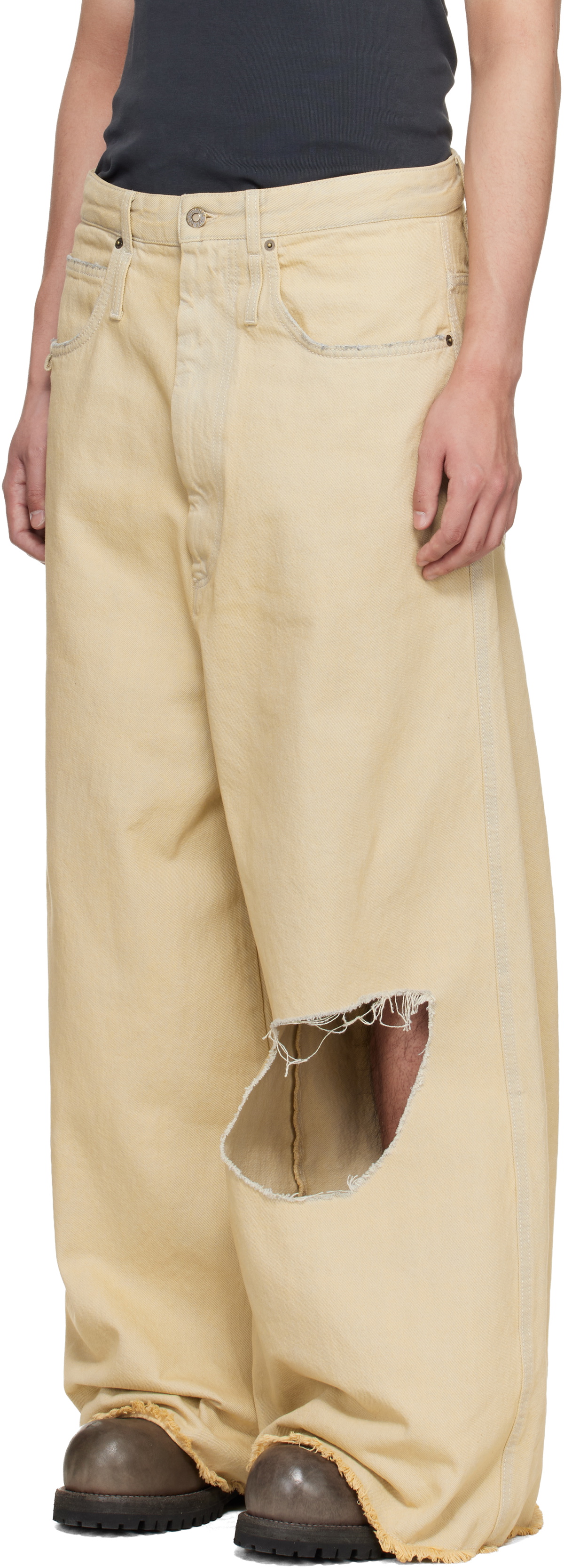 LU'U DAN Off-White Dumpster Denim Jeans