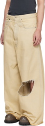 LU'U DAN Off-White Dumpster Denim Jeans