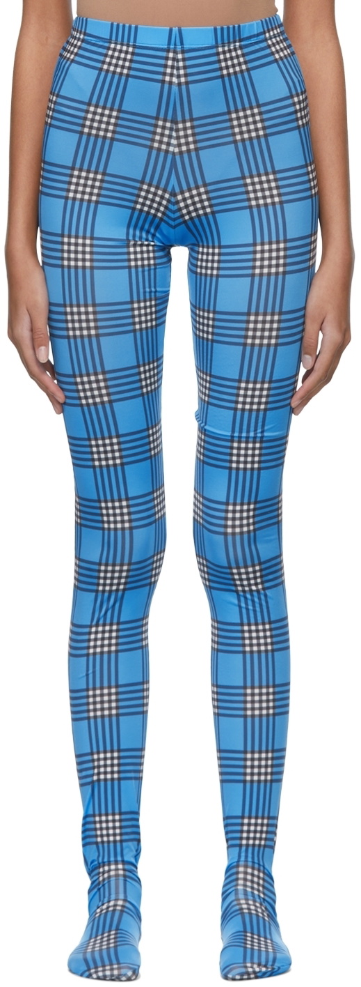 SHUTING QIU Blue Look 24 Plaid Tights