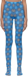 SHUTING QIU Blue Look 24 Plaid Tights