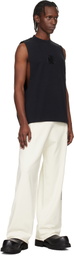 VETEMENTS Black Biker Logo Leather Cross Interlock Tank Top