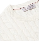 Brunello Cucinelli - Cable-Knit Cotton Sweater - Men - White