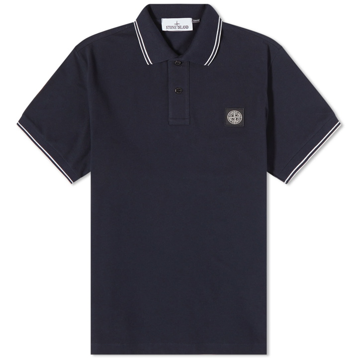 Photo: Stone Island Men's Patch Polo Shirt in Navy Blue