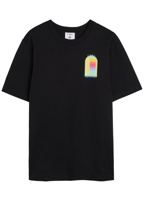 Photo: Casablanca L'arche Printed Cotton T-shirt Black
