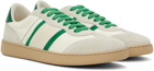 Ferragamo Off-White & Green Signature Low Sneakers