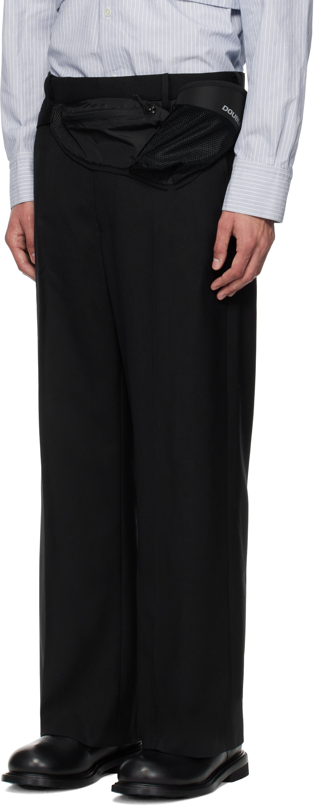 doublet Black Tailored Waist Pouch Trousers