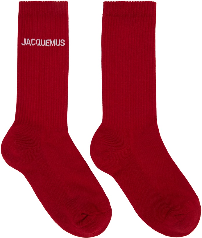 Photo: Jacquemus Red Le Raphia 'Les Chaussettes Jacquemus' Socks