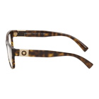 Versace Tortoiseshell Medusa Stud Rectangular Glasses