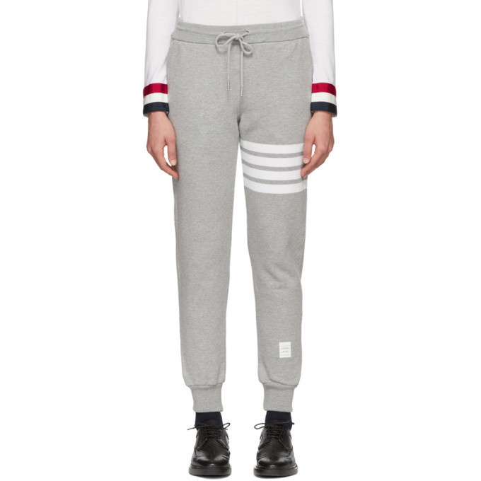 Photo: Thom Browne Grey Classic Four Bar Lounge Pants