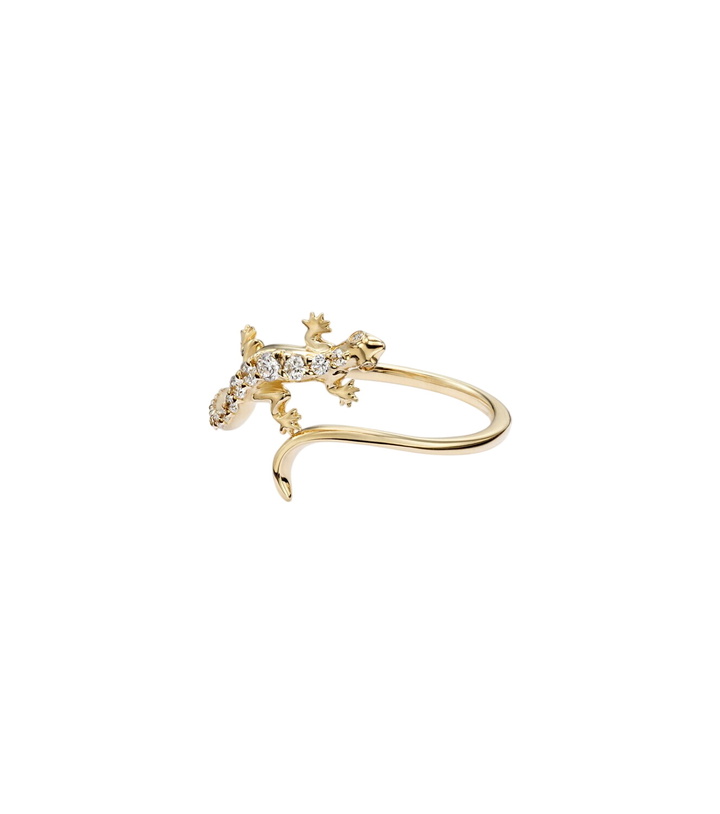 Photo: Sydney Evan Lizard 14kt gold ring with diamonds
