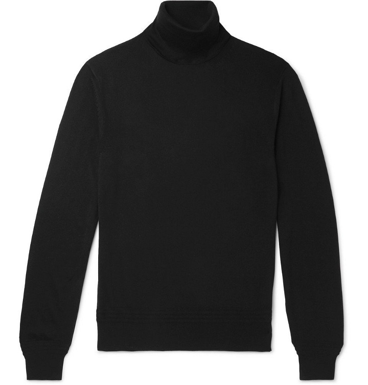 Photo: TOM FORD - Cashmere and Silk-Blend Rollneck Sweater - Black