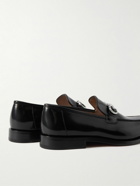Salvatore Ferragamo - Gustav Emebllished Polished-Leather Loafers - Black
