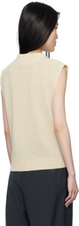 LE17SEPTEMBRE Beige Ribbed Mock Neck Knit Sweater