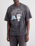 SAINT MXXXXXX - Paint-Splattered Printed Cotton-Jersey T-Shirt - Black