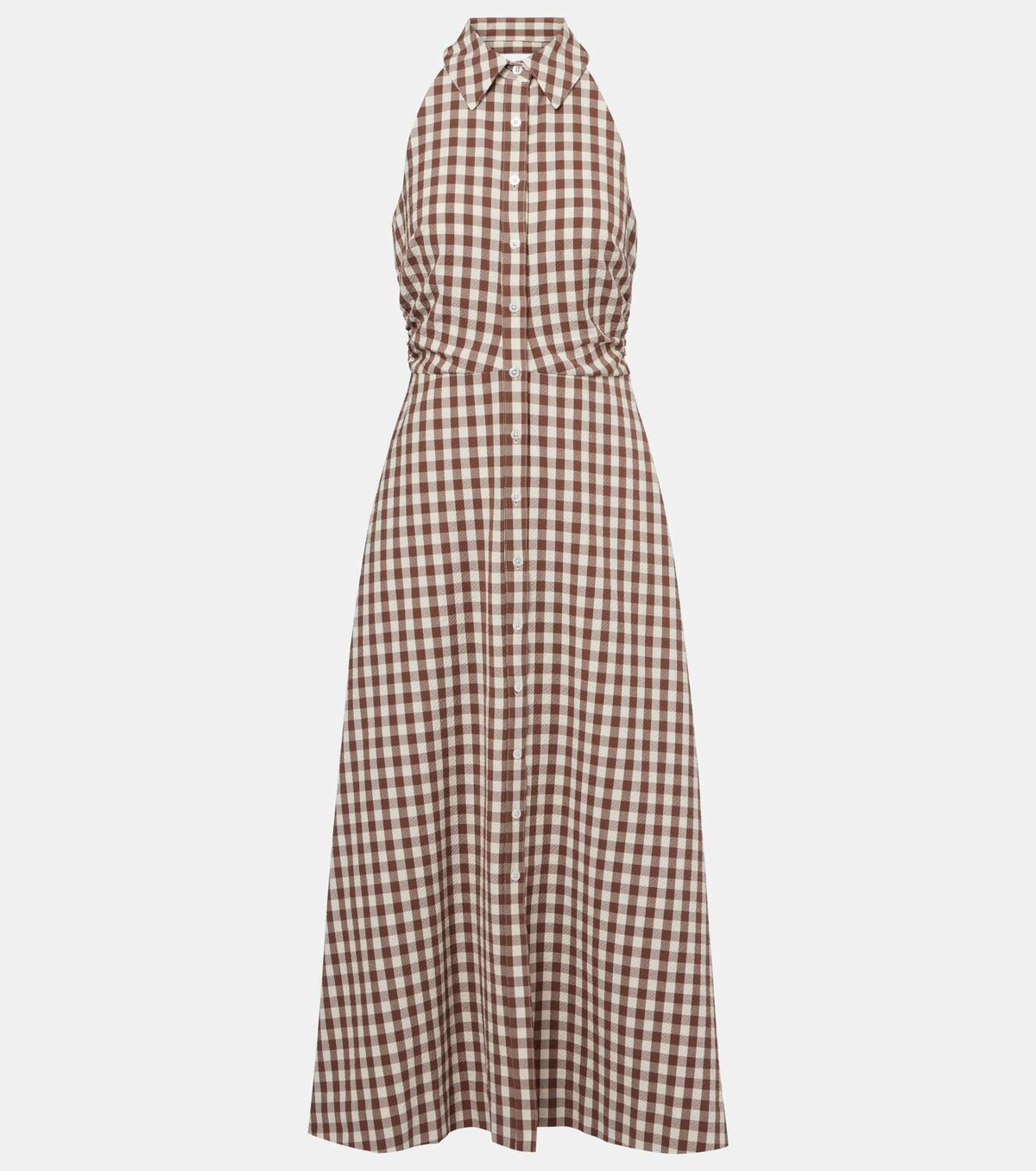 asos brown gingham dress Rose gold beaded Basque waist open back dangling lace v neck corset top mermaid dress 14