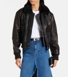 Victoria Beckham Shearling-trimmed leather jacket