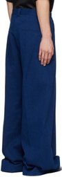King & Tuckfield Navy Wide Leg Denim Trousers