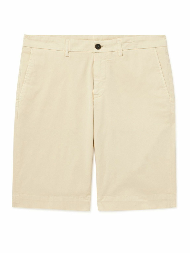 Photo: Canali - Straight-Leg Cotton-Blend Twill Bermuda Shorts - Yellow