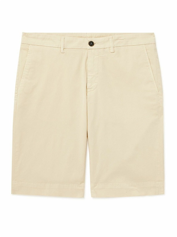 Photo: Canali - Straight-Leg Cotton-Blend Twill Bermuda Shorts - Yellow