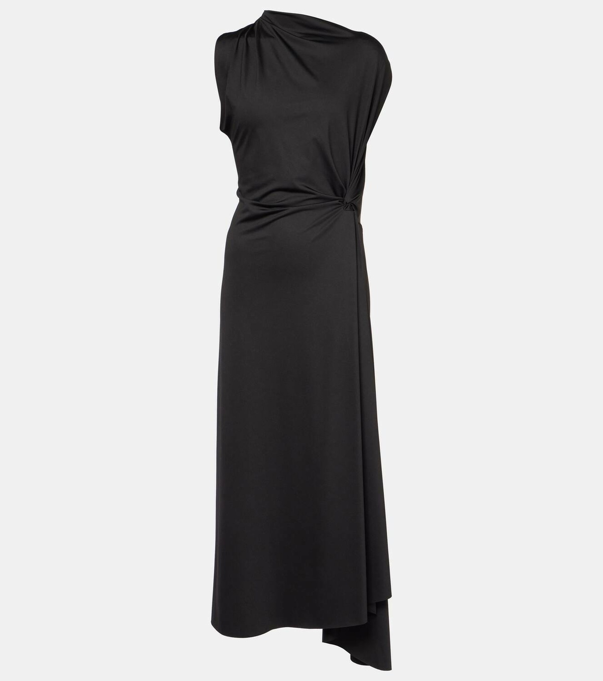 Victoria Beckham Asymmetric draped jersey midi dress Victoria Beckham Victoria Beckham Asymmetric draped jersey midi dress Victoria Beckham
