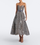Elie Saab Sequined tulle bustier dress