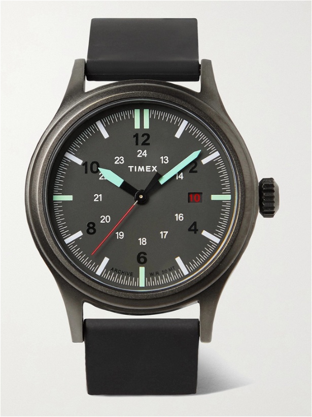 Photo: Timex - Allied 40mm Gunmetal-Tone and Silicone Watch - Black