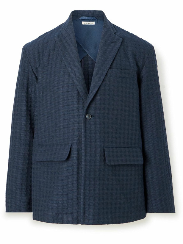 Photo: Blue Blue Japan - Cotton-Blend Jacquard Suit Jacket - Blue