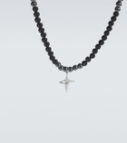 Sydney Evan Star 14kt white gold beaded necklace with diamonds