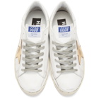 Golden Goose White and Gold Hi Star Sneakers