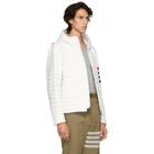 Thom Browne White Quilted Four Bar Jacket