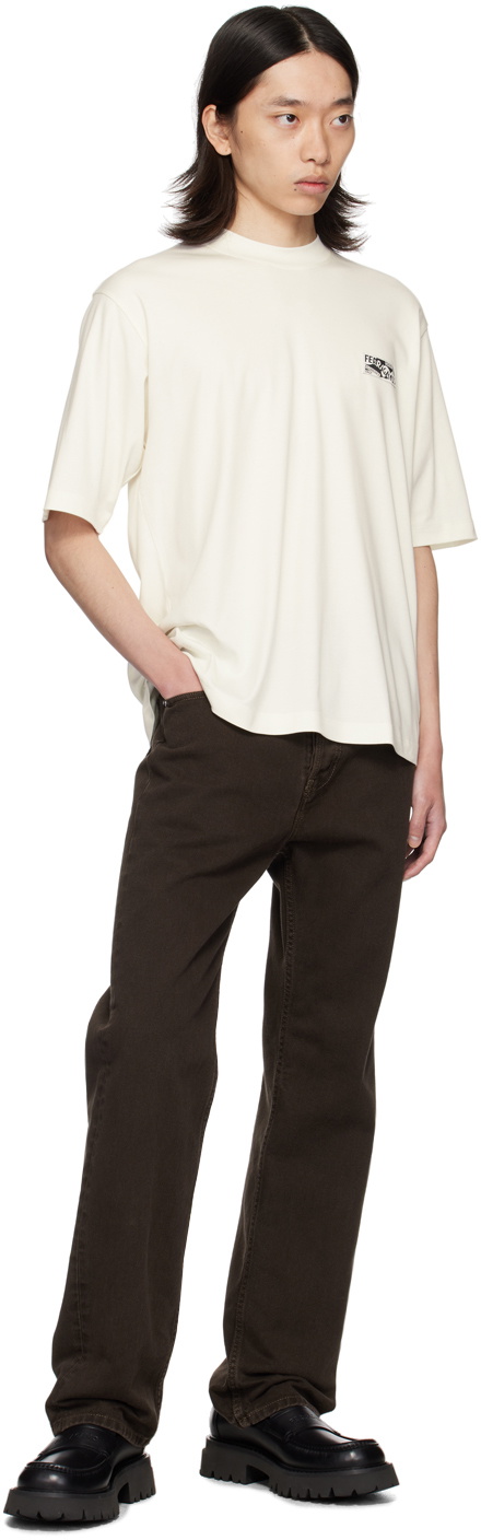 Ferragamo White Cotton & Silk T-Shirt