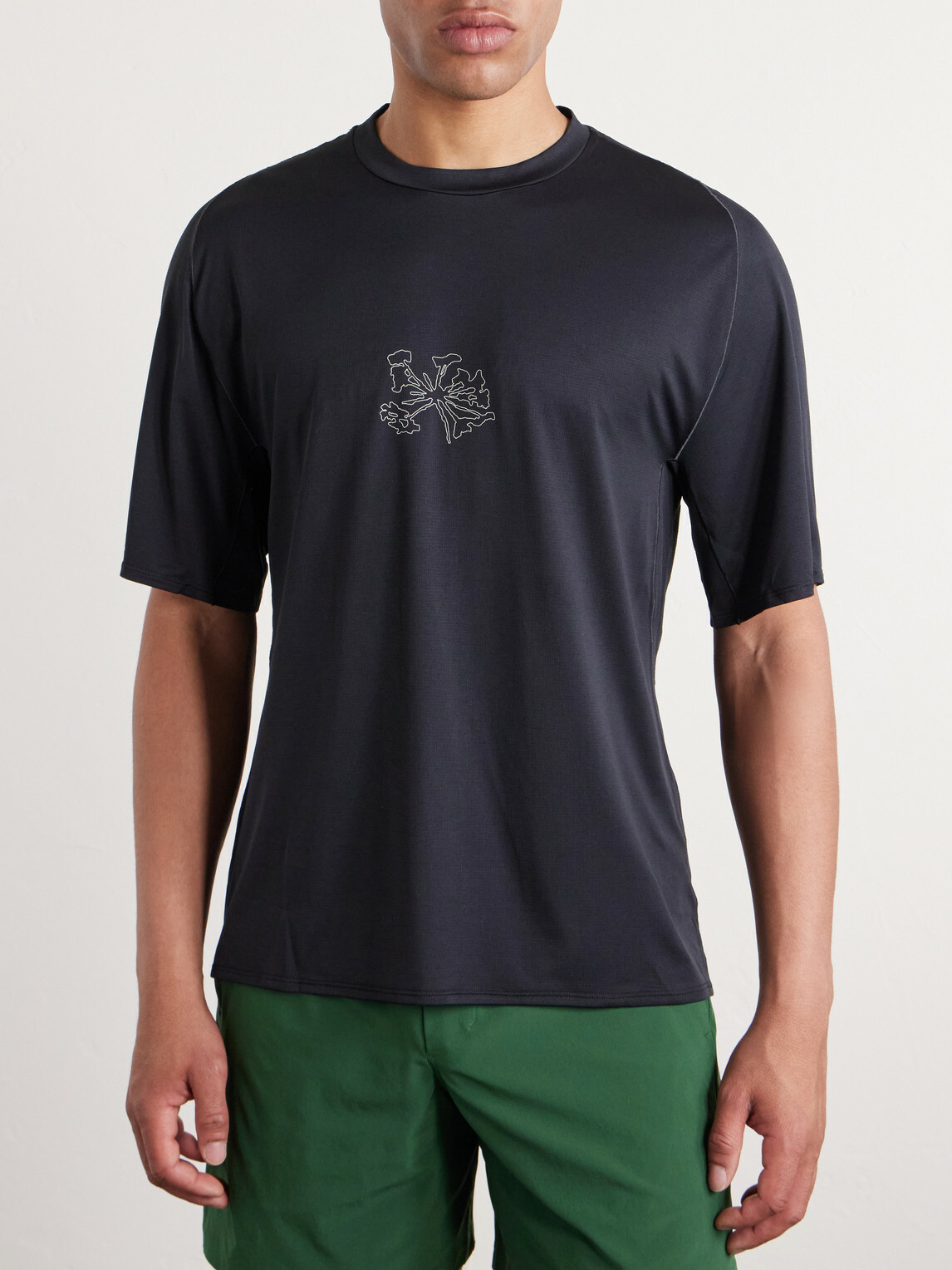 Portal - Lateral Peak Logo-Print Recycled-Jersey T-Shirt - Black