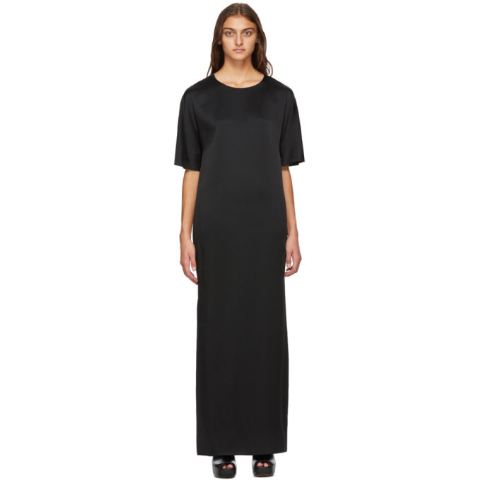 Photo: Haider Ackermann Black Satin T-Shirt Dress
