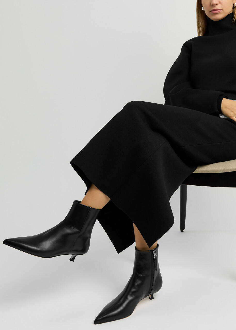 Aeyde Sofie Leather Ankle Boots Black