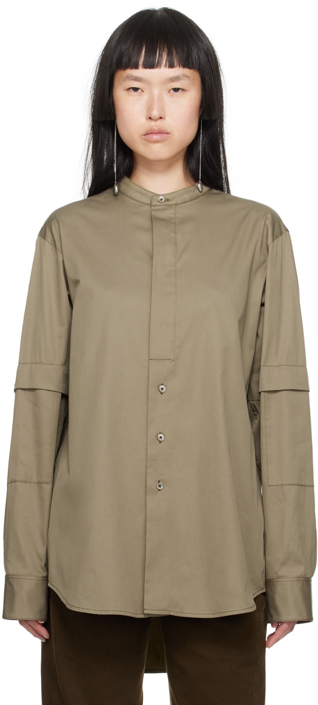 LEMAIRE Taupe Officer Collar Shirt Lemaire