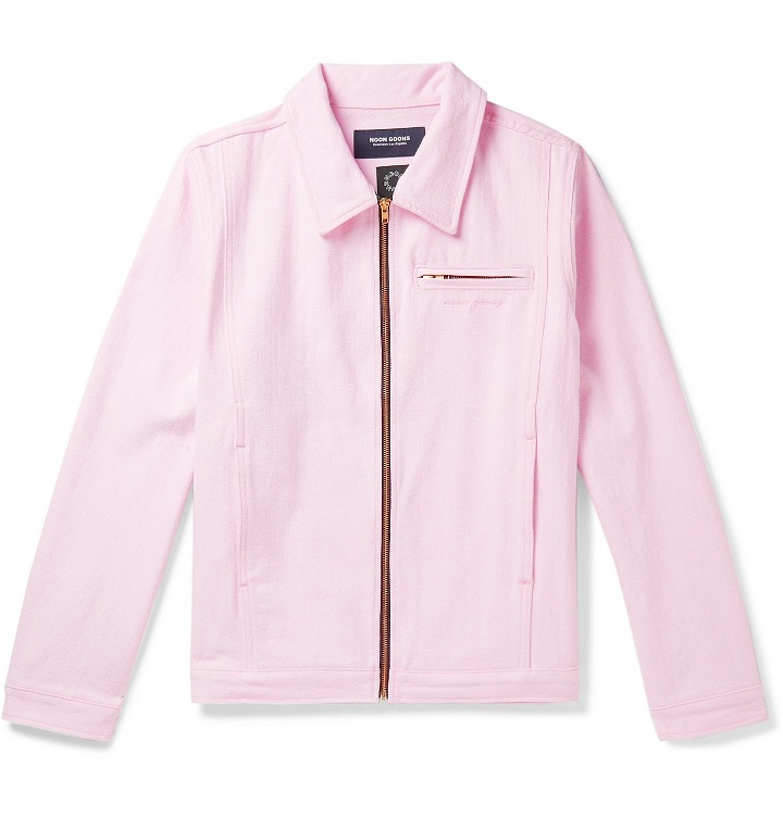 Photo: Noon Goons - Glasser Oversized Garment-Dyed Denim Jacket - Pink