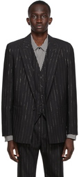 Saint Laurent Black Pinstripe Blazer