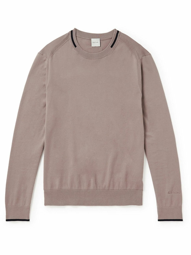 Photo: Paul Smith - Contrast-Tipped Cotton Sweater - Pink