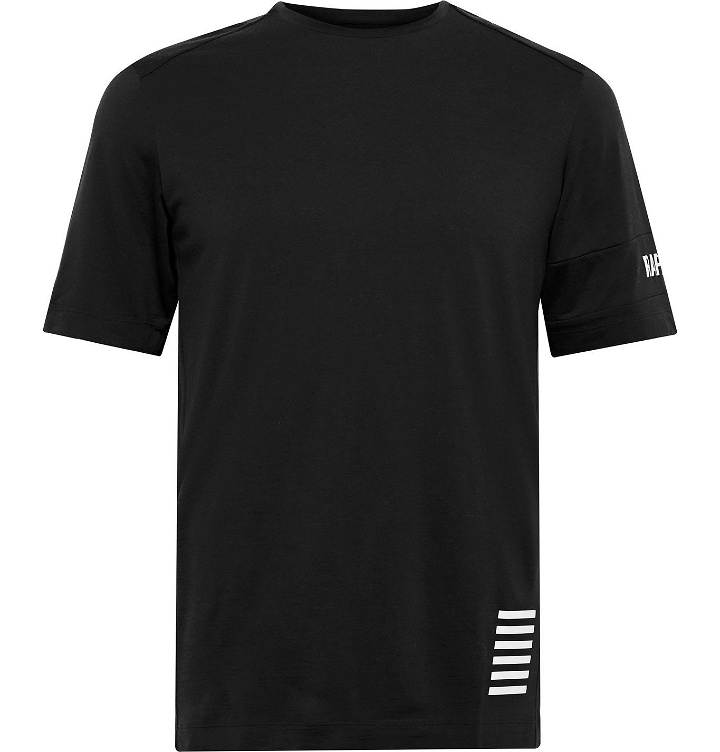 Photo: Rapha - Pro Team Transfer Logo-Print Wool-Blend Jersey T-Shirt - Black