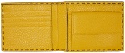 Fendi Brown & Yellow Coin Pocket Selleria Bifold Wallet
