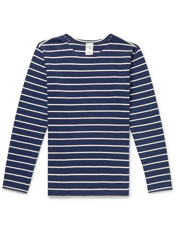 Photo: Nudie Jeans - Charles Striped Cotton-Jersey T-Shirt - Blue