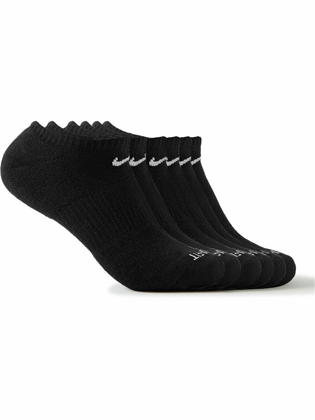 Photo: Nike Training - Six-Pack Everyday Plus Cushioned Cotton-Blend Dri-FIT Socks - Black