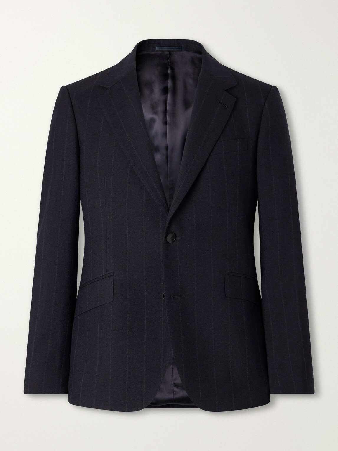 Mr P. - Slim-Fit Pinstriped Wool-Fresco Blazer - Blue