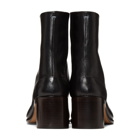 Maison Margiela Black Leather Heeled Tabi Boots