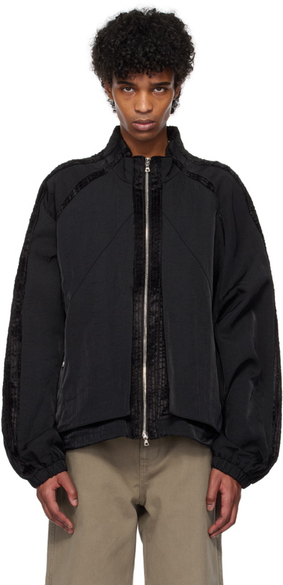Photo: NULLUS Black Corduroy Paneled Athletes Track Jacket
