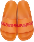 Burberry Orange Logo Slides