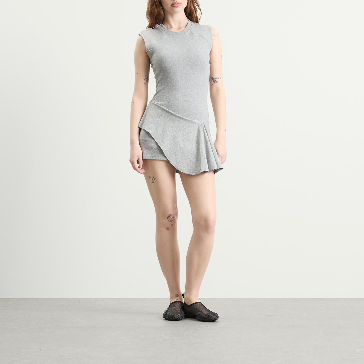 Peachy Den Women's Joni Skort Dress in Grey Marl