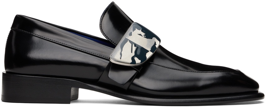 Photo: Burberry Black Leather Shield Loafers