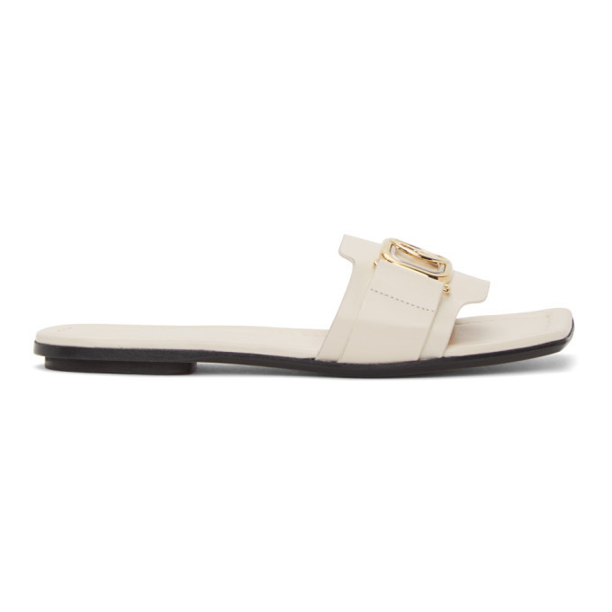 Lanvin White Swan Slides Lanvin